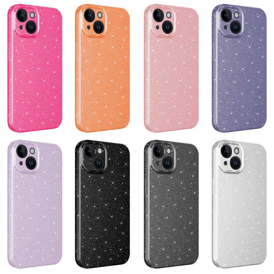 Apple iPhone 14 Plus Uyumlu Kılıf Kamera Korumalı Simli Lüks Zore Koton Kapak - 1