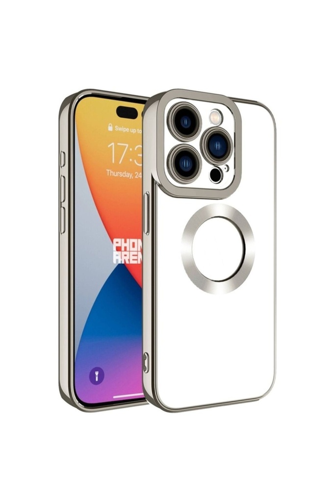 Apple iPhone 15 Pro Uyumlu Kılıf Kamera Korumalı Logo Gösteren Zore Omega Kapak