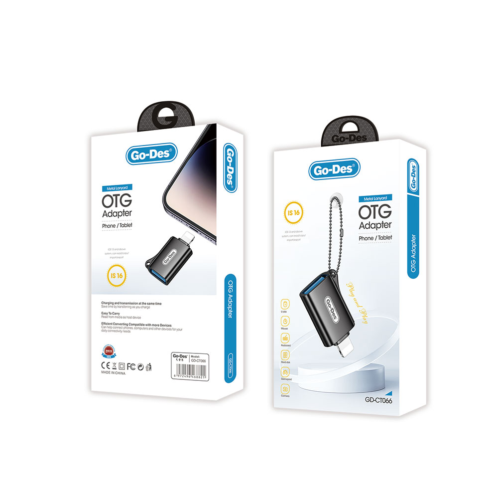 Go Des GD-CT066 USB-A to Lightning OTG Adaptör - 1