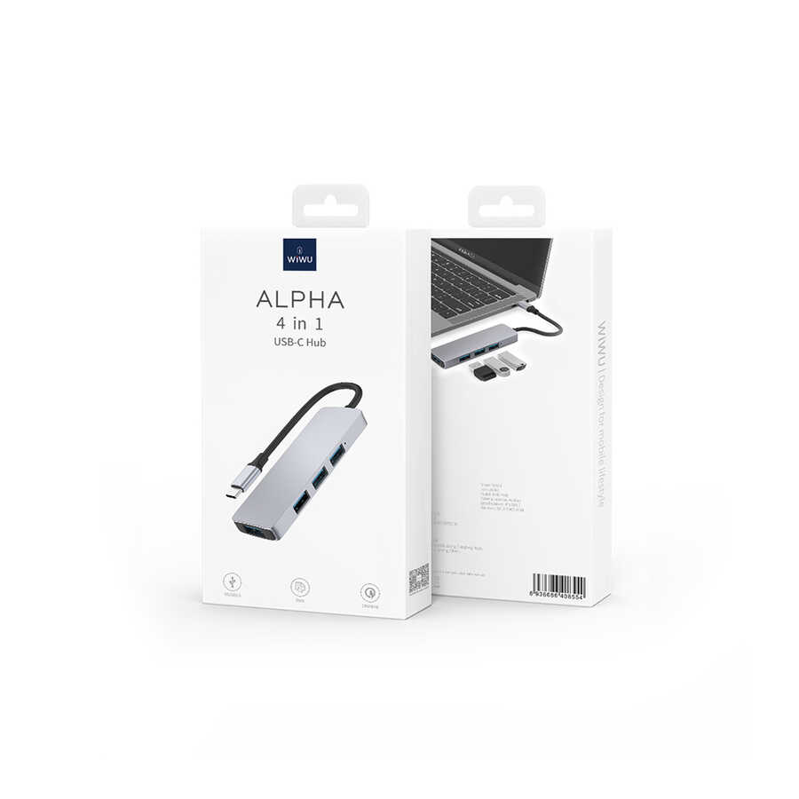 Wiwu Alpha A440 Pro 4 in 1 Type-C Hub 4'lü Usb Çoğaltıcı - 3