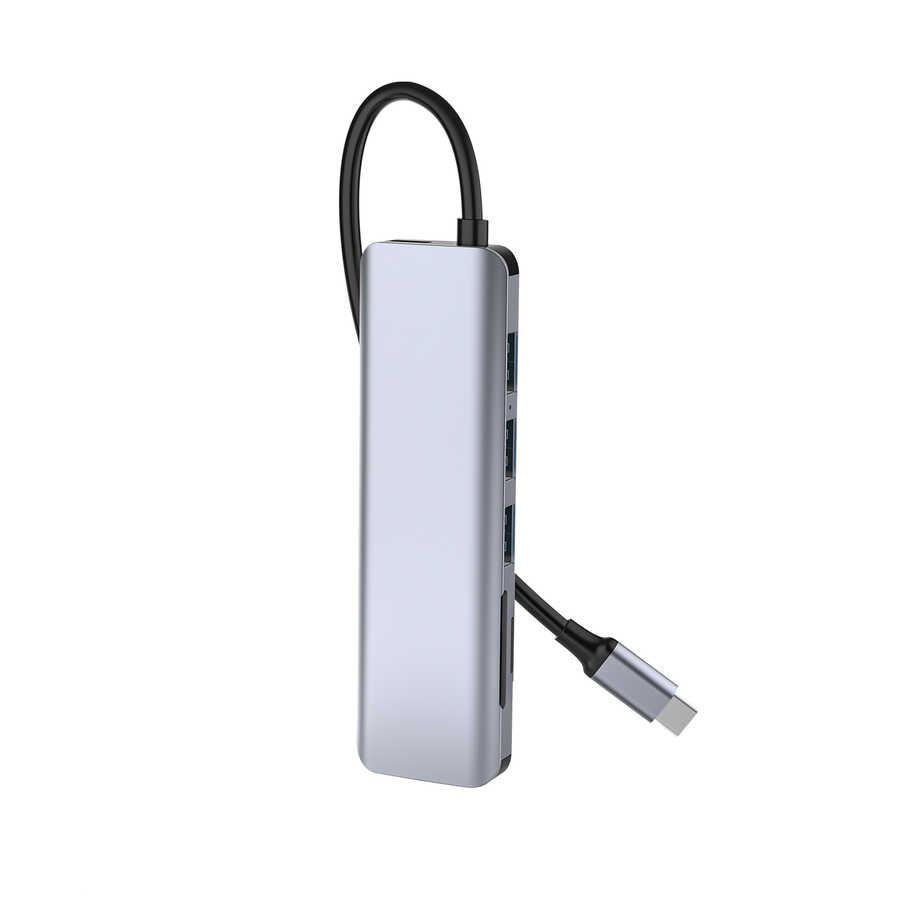 Wiwu Alpha A731HC 7 in 1 Type-C Hub 100W Şarj Destekli SD Kart-Hdmi-Usb Çoğaltıcı - 1