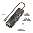 Wiwu CB007 Cyber 7 in 1 Type-C Hub 100W Şarj Destekli Şeffaf Görünümlü SD Kart-Hdmi-Usb Çoğaltıcı - 3