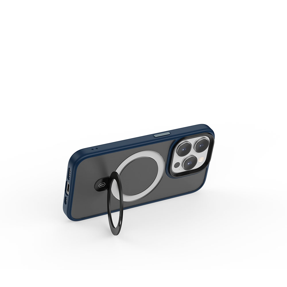 Apple iPhone 15 Pro Uyumlu Kılıf Wiwu ZMM-010 Magsafe Şarj Özellikli Mat Arka Yüzey Standlı Kapak - 2