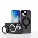 Apple iPhone 15 Pro Uyumlu Kılıf Wiwu ZMM-010 Magsafe Şarj Özellikli Mat Arka Yüzey Standlı Kapak - 9