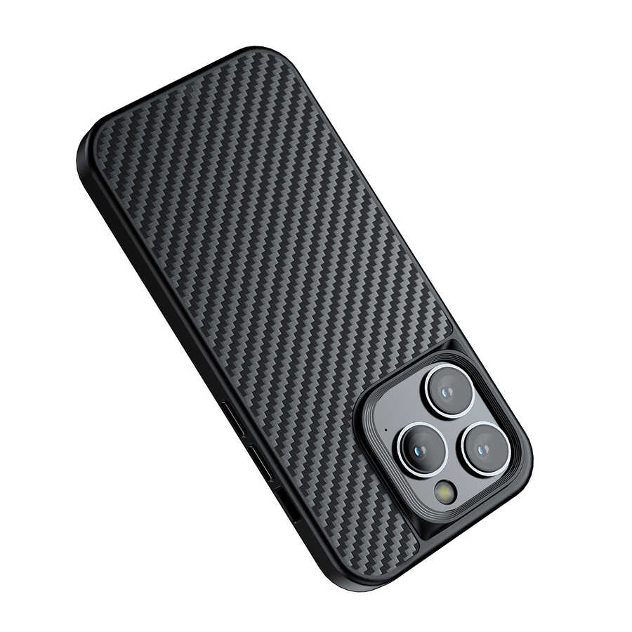 Apple iPhone 14 Pro Max Uyumlu Kılıf Aramid Karbon Fiber Magsafe Özellikli Wlons Radison Kapak - 4