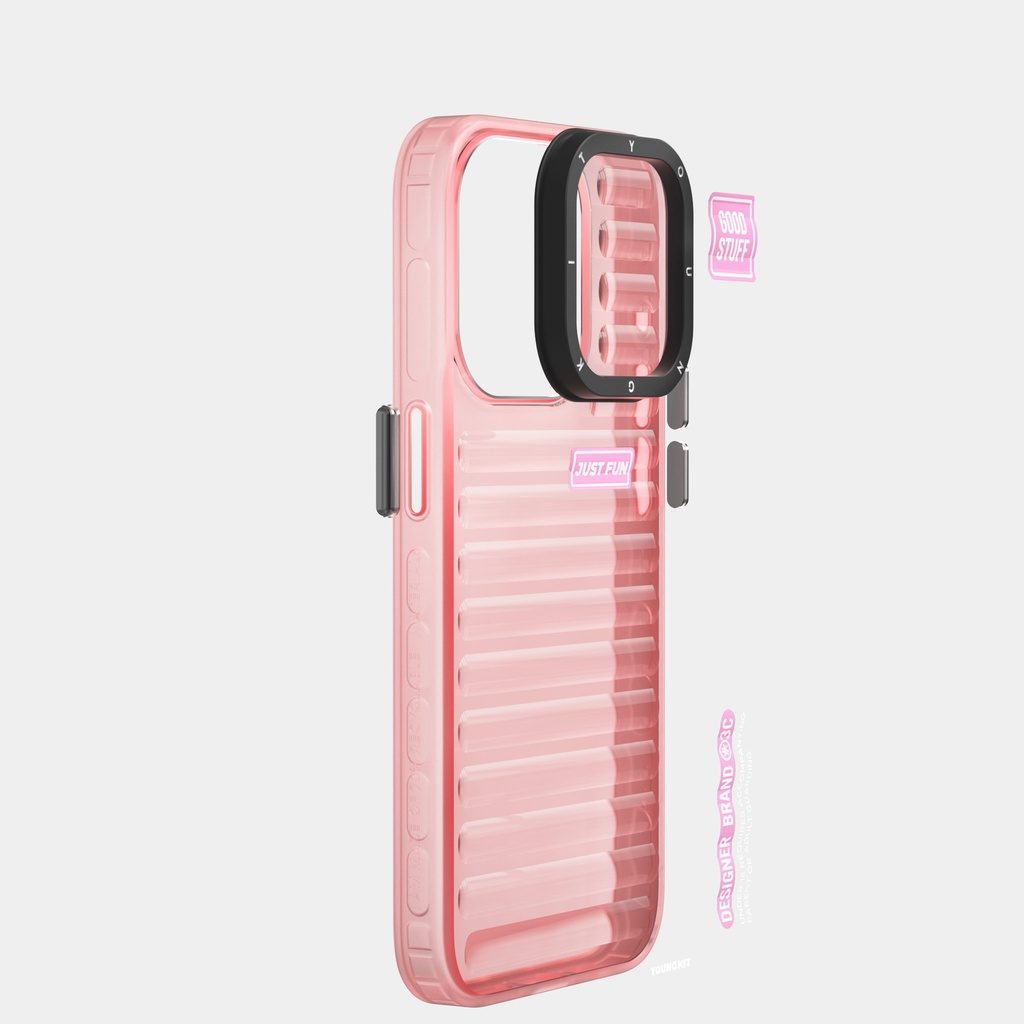 Apple iPhone 15 Pro Max Uyumlu Kılıf Şeffaf Renkli Tasarım YoungKit Fluorite Serisi Kapak - 9