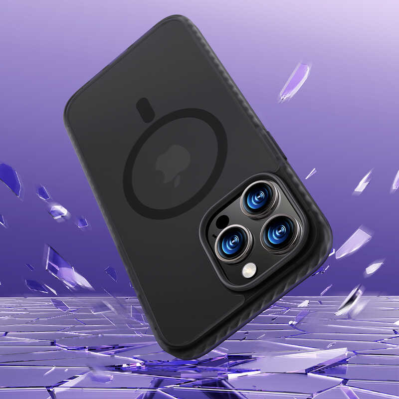 Apple iPhone 14 Pro Max Uyumlu Kılıf Kenarları Silikon Airbagli Mat Arka Yüzey Benks Icesand Kapak - 4