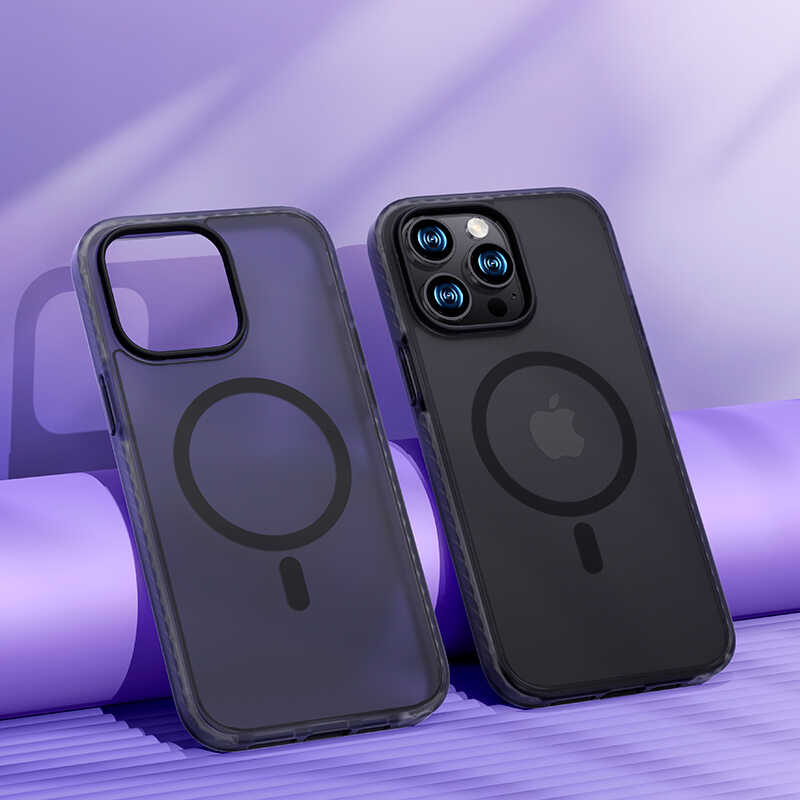 Apple iPhone 14 Pro Max Uyumlu Kılıf Kenarları Silikon Airbagli Mat Arka Yüzey Benks Icesand Kapak - 6