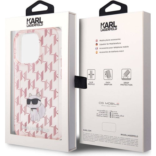 Apple iPhone 15 Pro Uyumlu Kılıf Karl Lagerfeld IML C Monogram Orjinal Lisanslı Kapak