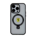 Apple iPhone 15 Pro Max Uyumlu Kılıf Ferrari Magsafe Şarj Özellikli Standlı Buzlu Yüzey Dizayn Kapak - 3