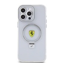 Apple iPhone 15 Pro Max Uyumlu Kılıf Ferrari Magsafe Şarj Özellikli Standlı Buzlu Yüzey Dizayn Kapak - 16