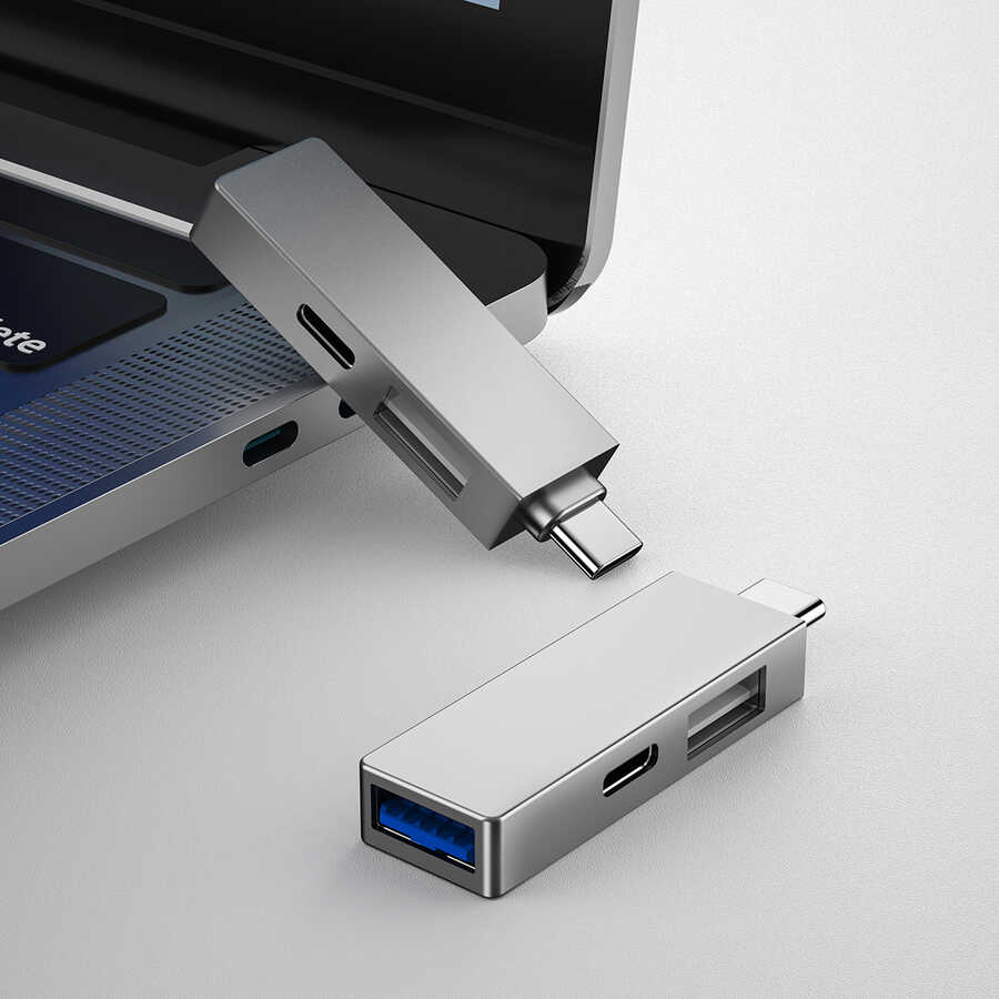Wiwu Alpha T02 Pro 3 in 1 Type-C Hub PD Portlu Usb Çoğaltıcı - 2