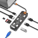 Wiwu CB008 Cyber 8 in 1 Type-C Hub 100W Şarj Destekli Şeffaf Görünümlü SD Kart-RJ45-Hdmi-Usb Çoğaltıcı - 2
