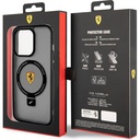 Apple iPhone 15 Pro Max Uyumlu Kılıf Ferrari Magsafe Şarj Özellikli Standlı Buzlu Yüzey Dizayn Kapak