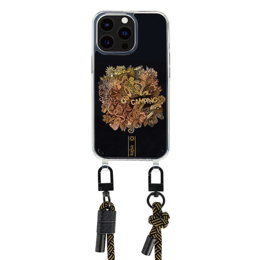 Apple iPhone 14 Pro Uyumlu Kılıf Kajsa Missy And Match Şeffaf Desenli İp Askılı Kapak - 6