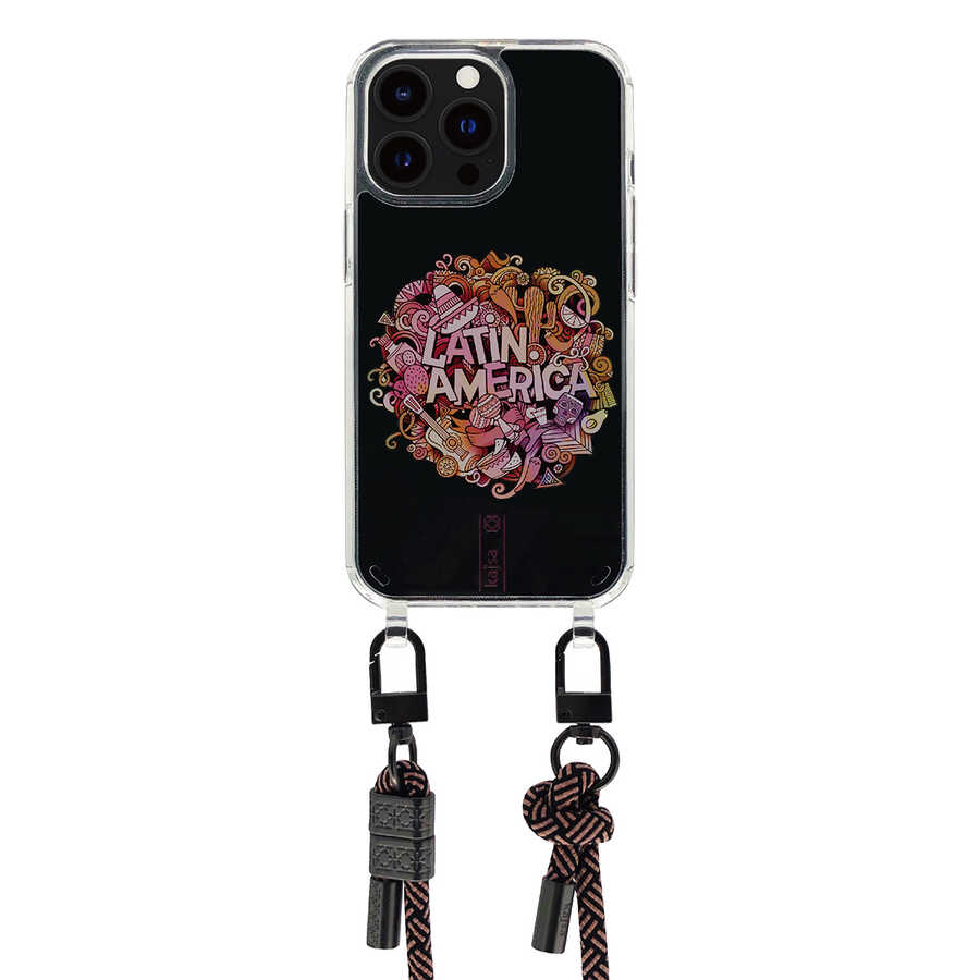 Apple iPhone 14 Pro Max Uyumlu Kılıf Kajsa Missy And Match Şeffaf Desenli İp Askılı Kapak - 9