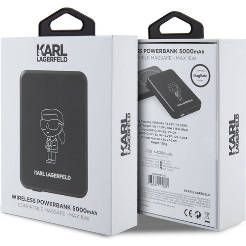 Karl Lagerfeld Led Işıklı Göstergeli Magsafe Magnetik Orjinal Lisanslı Powerbank 5000 Mah
