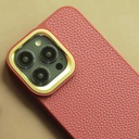 Apple iPhone 14 Pro Max Uyumlu Kılıf Soft Deri Metal Kamera Çerçeveli ​Kajsa Litchi Kapak - 7