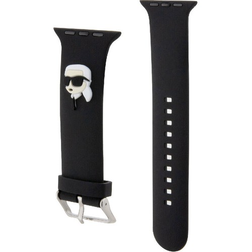 Apple Watch 38mm Uyumlu Karl Lagerfeld Orjinal Lisanslı İkonik Karl Head Logolu Silikon Kordon