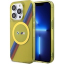 Apple iPhone 15 Pro Max Uyumlu Kılıf BMW Magsafe Şarj Özellikli Transparan Tricolor Stripes Orjinal Lisanslı Kapak