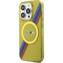 Apple iPhone 15 Pro Max Uyumlu Kılıf BMW Magsafe Şarj Özellikli Transparan Tricolor Stripes Orjinal Lisanslı Kapak