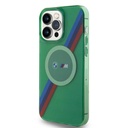Apple iPhone 15 Pro Max Uyumlu Kılıf BMW Magsafe Şarj Özellikli Transparan Tricolor Stripes Orjinal Lisanslı Kapak