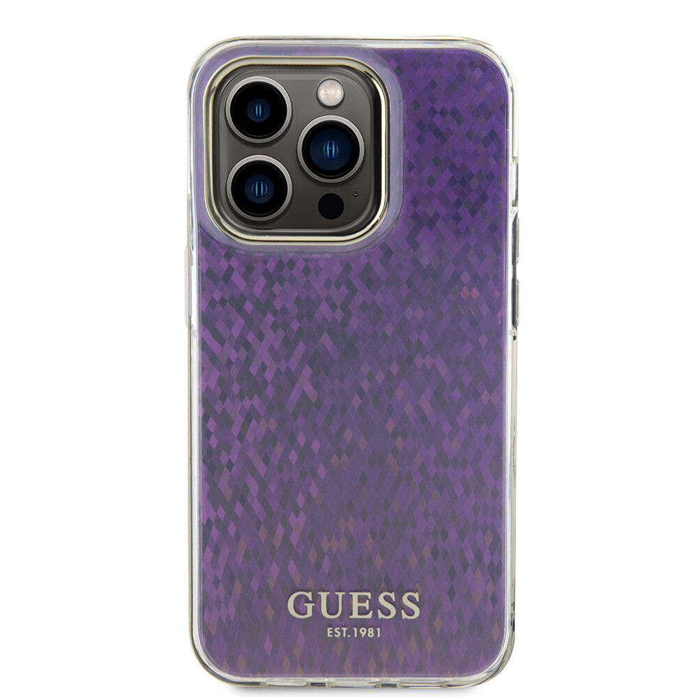 Apple iPhone 15 Pro Max Uyumlu Kılıf Guess Orjinal Lisanslı Yazı Logolu Mirror Disco Kapak - 16