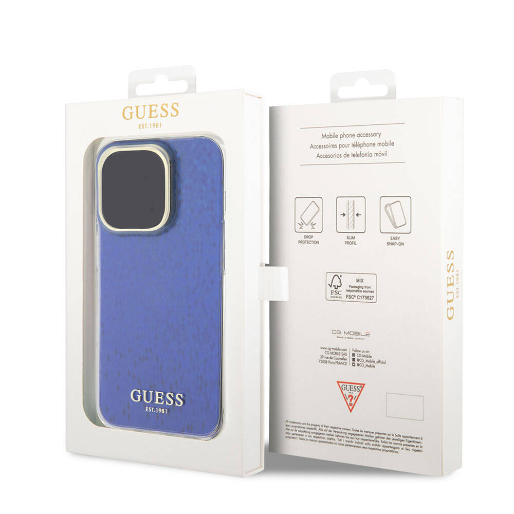 Apple iPhone 15 Pro Max Uyumlu Kılıf Guess Orjinal Lisanslı Yazı Logolu Mirror Disco Kapak - 25