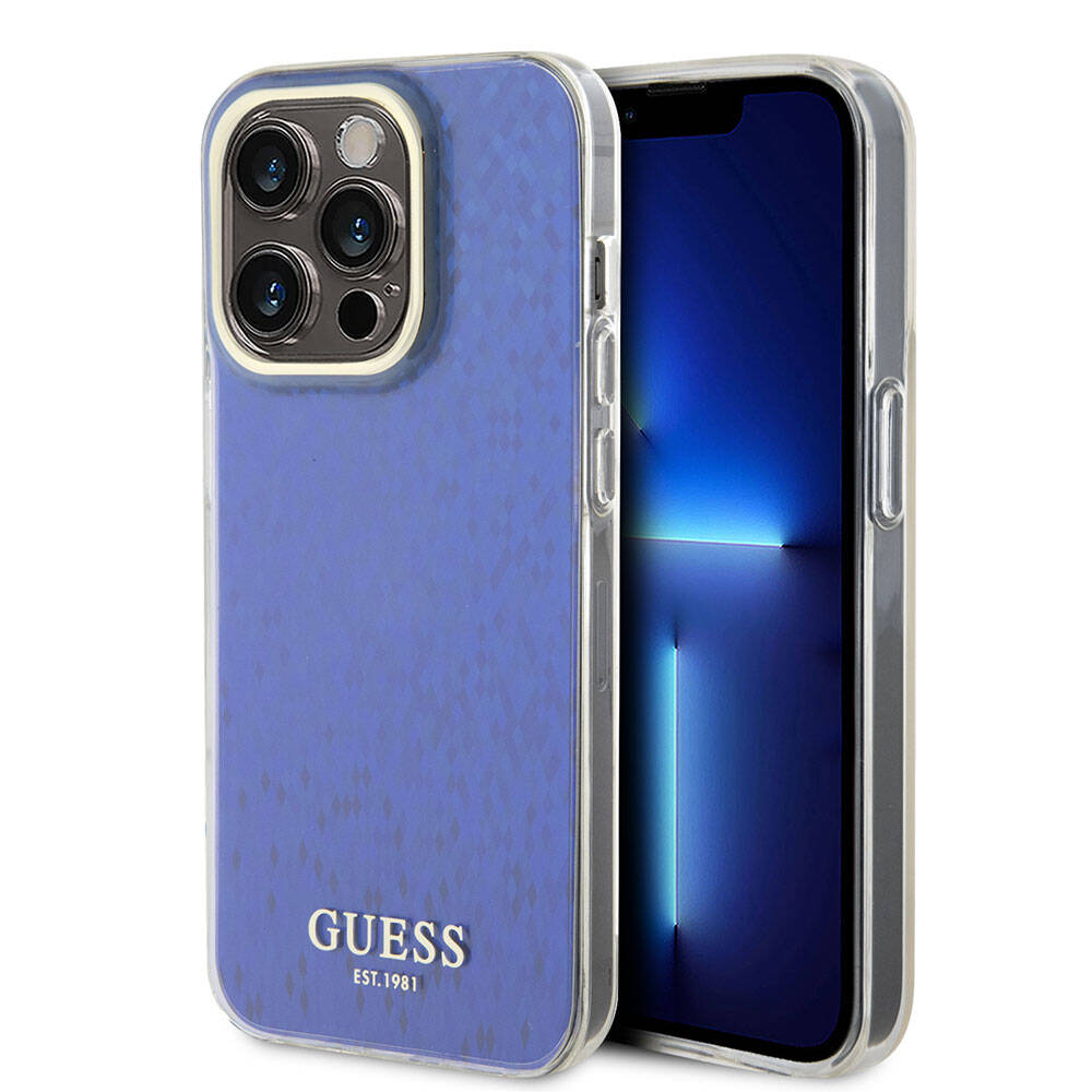 Apple iPhone 15 Pro Max Uyumlu Kılıf Guess Orjinal Lisanslı Yazı Logolu Mirror Disco Kapak - 26