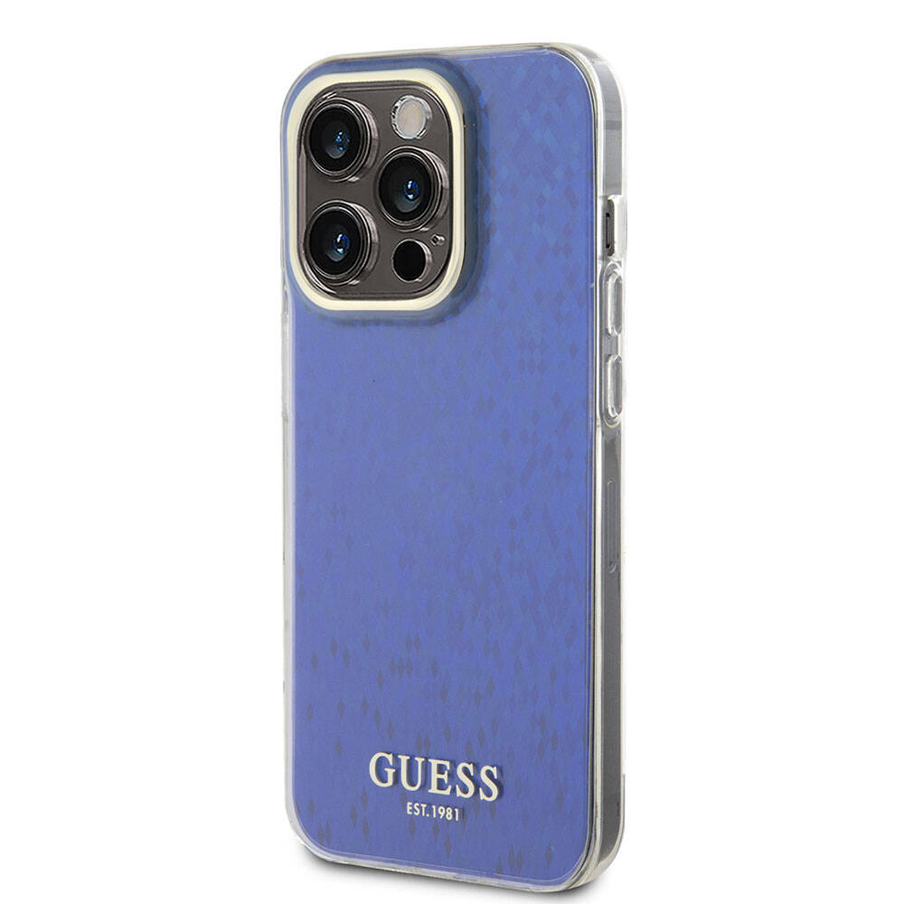 Apple iPhone 15 Pro Max Uyumlu Kılıf Guess Orjinal Lisanslı Yazı Logolu Mirror Disco Kapak - 27