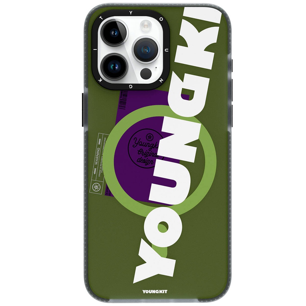 Apple iPhone 15 Pro Uyumlu Kılıf Magsafe Şarj Özellikli Youngkit Binfen Serisi Yazı Temalı Kapak - 5