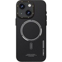 Apple iPhone 15 Uyumlu Kılıf Recci Machinist Serisi Magsafe Şarj Özellikli Magnetik Karbon Kapak