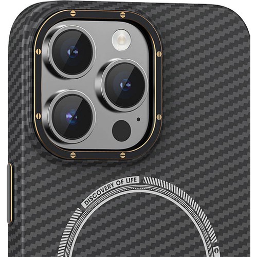 Apple iPhone 15 Pro Max Uyumlu Kılıf Recci Machinist Serisi Magsafe Şarj Özellikli Magnetik Karbon Kapak