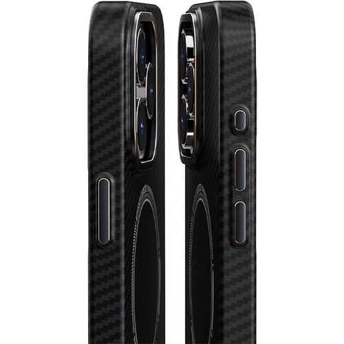 Apple iPhone 15 Pro Max Uyumlu Kılıf Recci Machinist Serisi Magsafe Şarj Özellikli Magnetik Karbon Kapak