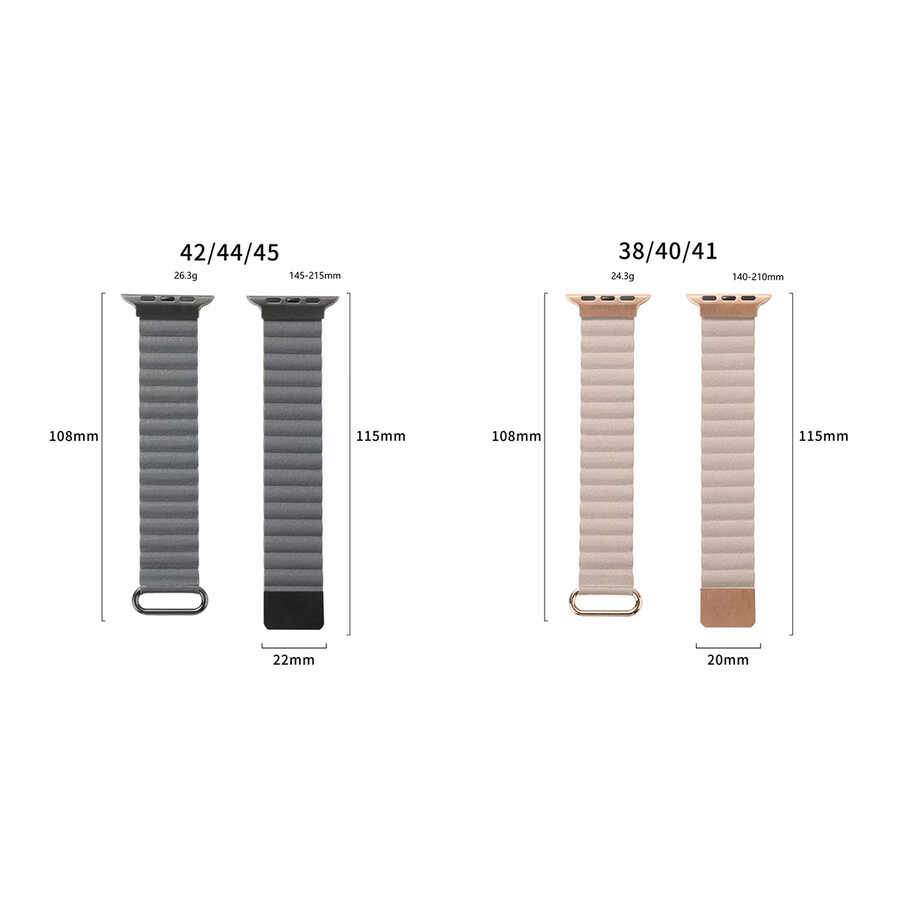 ​​​Apple Watch 40mm Uyumlu KRD-78 PU Deri Kordon Strap Kayış - 1