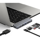 Recci RH08 Type-C to Type-C + SD/TF + USB3.0 + USB2.0 + HDMI + Thunderbolt 3 Bağlantılı 7in2 Hub