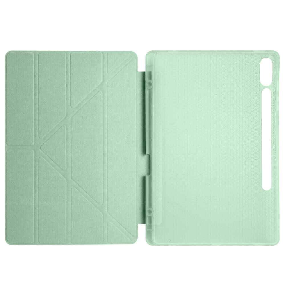 Samsung Galaxy Tab S9 FE Plus Uyumlu Kılıf Zore Tri Folding Kalem Bölmeli Standlı Kılıf - 3