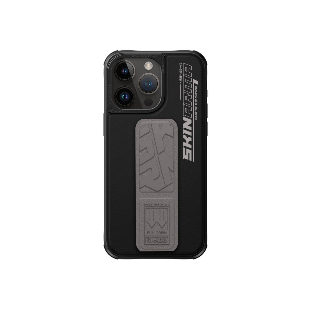 Apple iPhone 15 Pro Max Uyumlu Kılıf SkinArma Standlı Deri Görünümlü Slate Kapak - 11