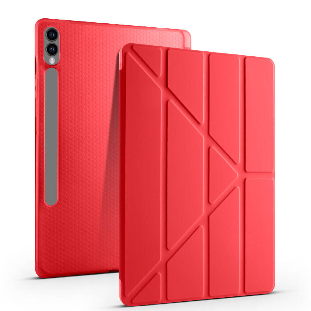 Samsung Galaxy Tab S9 FE Plus Uyumlu Kılıf Zore Tri Folding Kalem Bölmeli Standlı Kılıf - 13