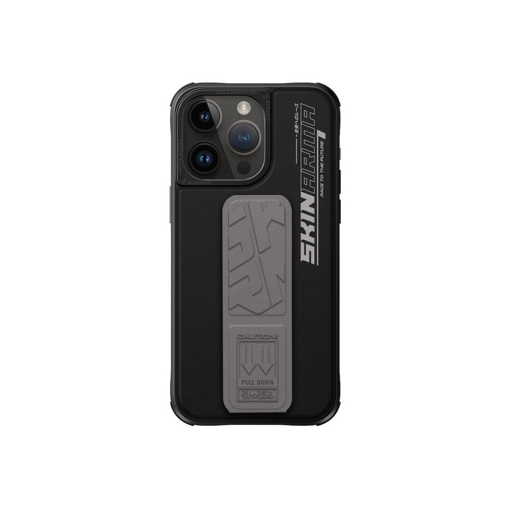 Apple iPhone 15 Pro Max Uyumlu Kılıf SkinArma Standlı Deri Görünümlü Slate Kapak