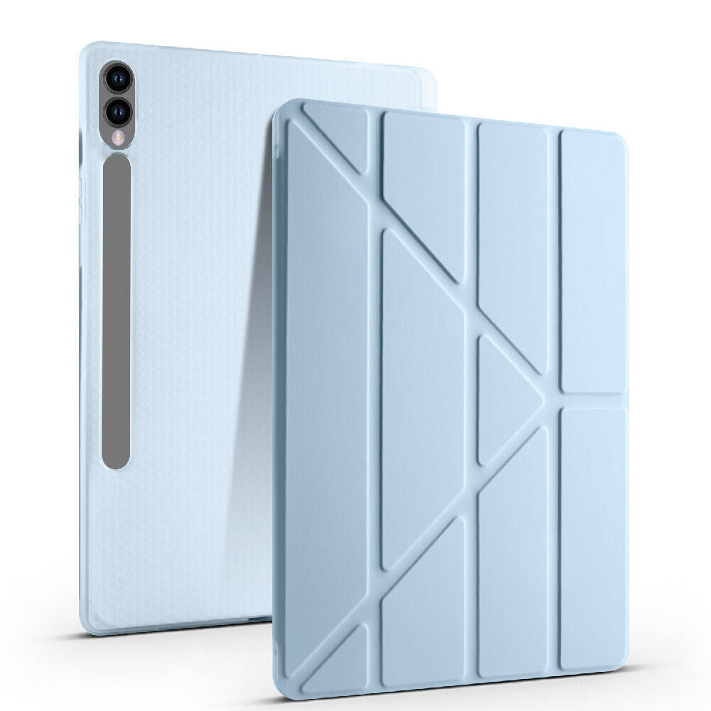 Samsung Galaxy Tab S9 FE Plus Uyumlu Kılıf Zore Tri Folding Kalem Bölmeli Standlı Kılıf - 14