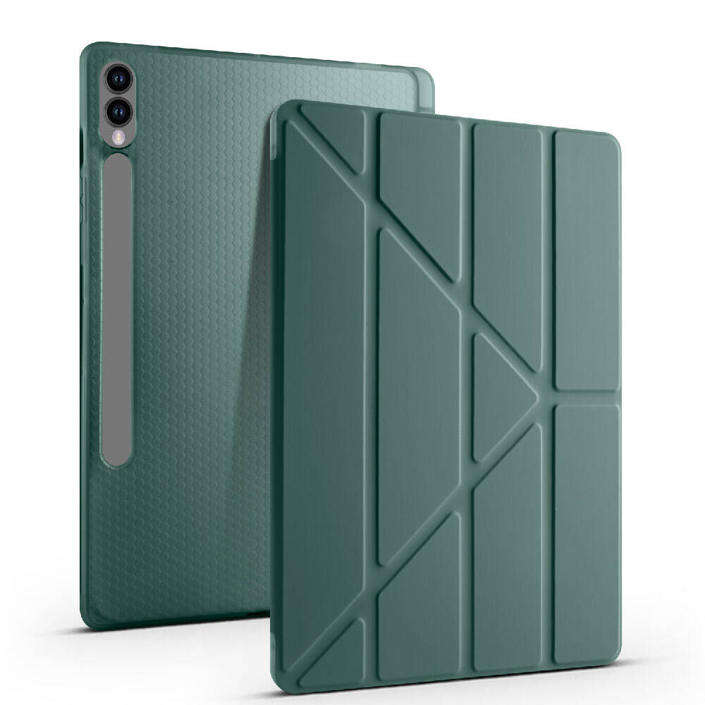 Samsung Galaxy Tab S9 FE Plus Uyumlu Kılıf Zore Tri Folding Kalem Bölmeli Standlı Kılıf - 16