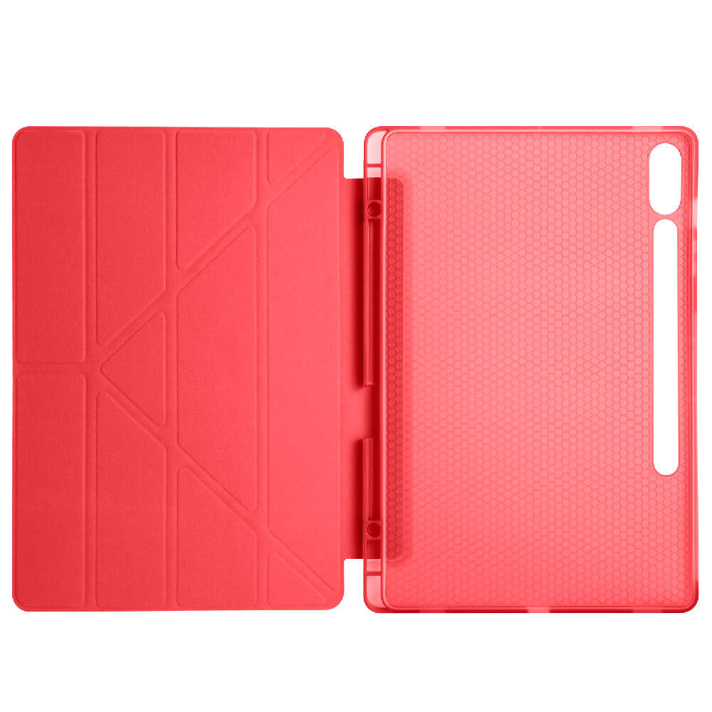 Samsung Galaxy Tab S9 FE Plus Uyumlu Kılıf Zore Tri Folding Kalem Bölmeli Standlı Kılıf - 20