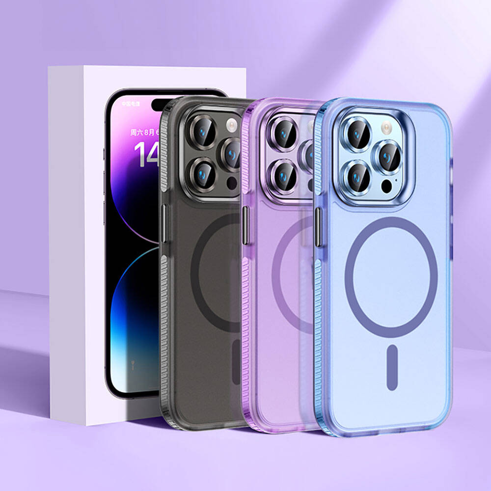 Apple iPhone 15 Pro Max Uyumlu Kılıf Airbagli Magsafe Wireless Şarj Özellikli Lens Koruyuculu Zore Klaptika Kapak - 5