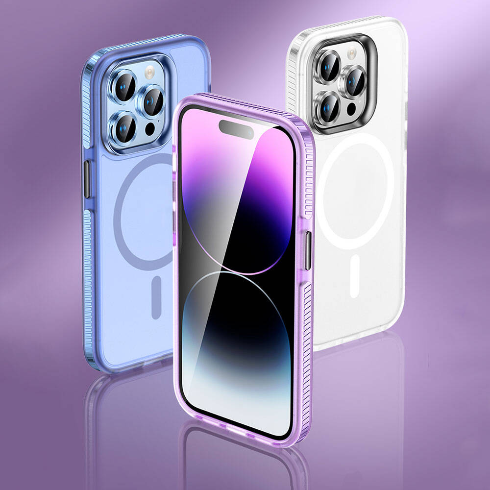 Apple iPhone 15 Pro Max Uyumlu Kılıf Airbagli Magsafe Wireless Şarj Özellikli Lens Koruyuculu Zore Klaptika Kapak - 6