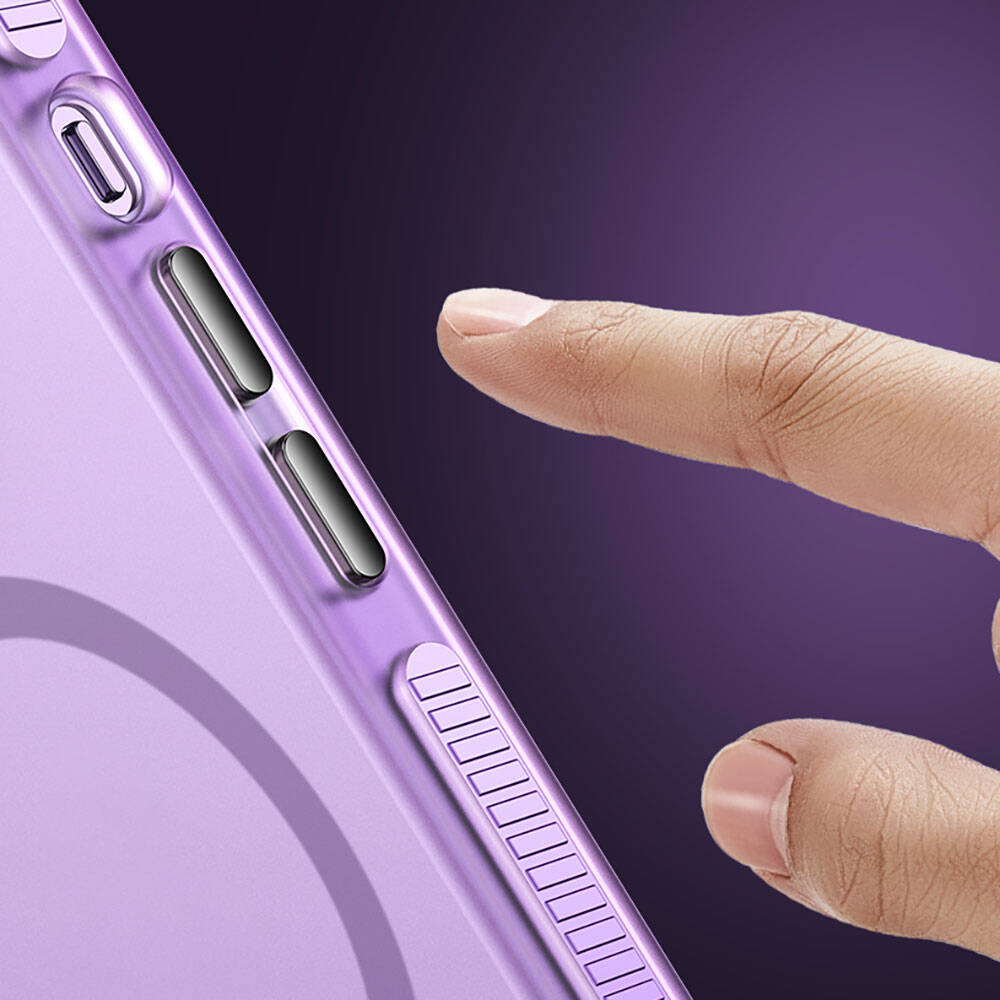 Apple iPhone 15 Pro Max Uyumlu Kılıf Airbagli Magsafe Wireless Şarj Özellikli Lens Koruyuculu Zore Klaptika Kapak - 8