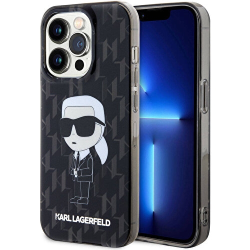 Apple iPhone 15 Pro Max Uyumlu Kılıf Karl Lagerfeld IML İkonik Monogram Orjinal Lisanslı Kapak