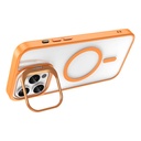 Apple iPhone 15 Pro Max Uyumlu Kılıf Magsafe Wireless Şarj Özellikli Standlı Magsafe Klon Lensli Kapak - 7