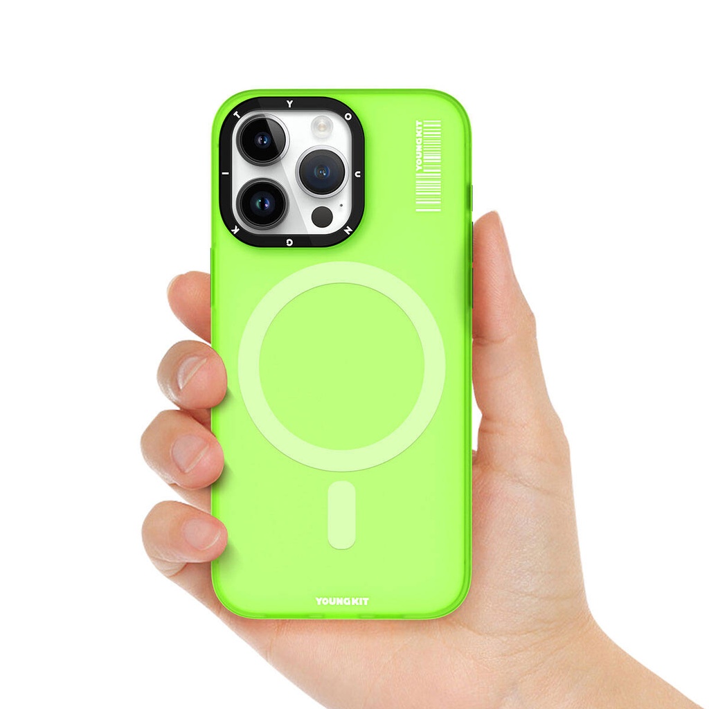 Apple iPhone 15 Pro Uyumlu Kılıf Magsafe Şarj Özellikli Youngkit Hidden Sand Serisi Kapak - 4