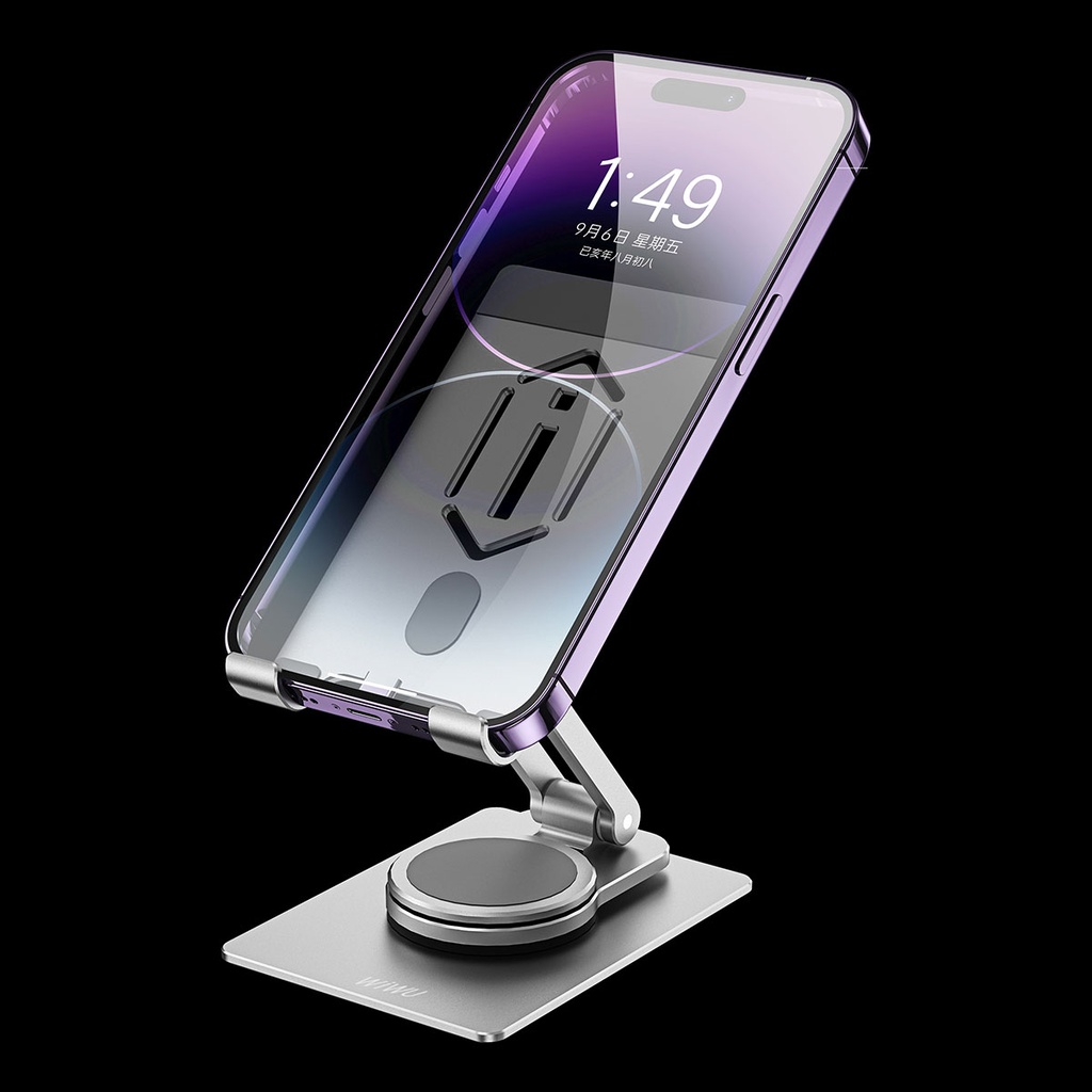 Wiwu ZM107 Taşınabilir Katlanabilir 360 Dönebilen Metal Telefon ve Tablet Standı - 9